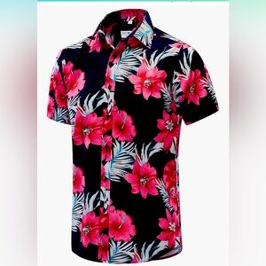 ENVMENST Hawaiian Shirt for Men Short Sleeve Aloha Shirt Button up